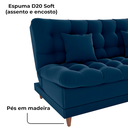 Ver imagem 5 de Sofa Cama 2 Lugares 185 Cm Duda Veludo E433 Azul Milani Store