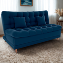 Ver imagem 2 de Sofa Cama 2 Lugares 185 Cm Duda Veludo E433 Azul Milani Store