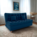 Ver mais imagens de Sofa Cama 2 Lugares 185 Cm Duda Veludo E433 Azul Milani Store