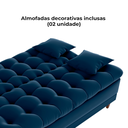 Ver imagem 6 de Sofa Cama 2 Lugares 185 Cm Duda Veludo E433 Azul Milani Store