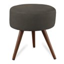 Ver imagem 1 de Puff Cama Inbox Hilda Redondo com Pés em Madeira Maciça Tecido Suede Café