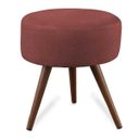 Ver imagem 1 de Puff Cama Inbox Hilda Redondo com Pés em Madeira Maciça Tecido Suede Vermelho