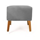 Ver imagem 1 de Puff Puf Suede Cinza Pés Palito Puf Marrocos Quadrado