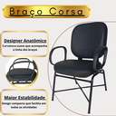 Ver imagem 2 de Cadeira Escritório Ergonômica Executiva Giga Plus Size Reforçada Fixa Courino Sintético
