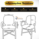 Ver imagem 3 de Cadeira Escritório Ergonômica Executiva Giga Plus Size Reforçada Fixa Courino Sintético
