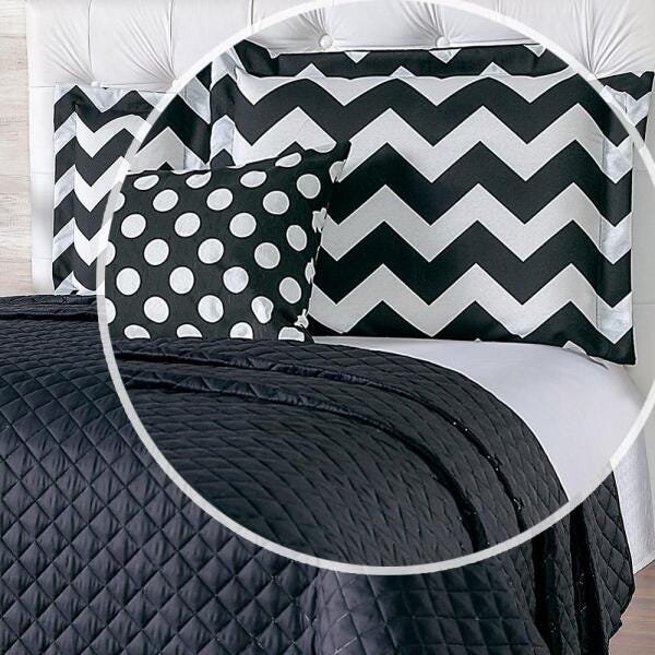 Kit Cobre Leito Casa Dona Missoni Queen 08 Peças Preto - 4