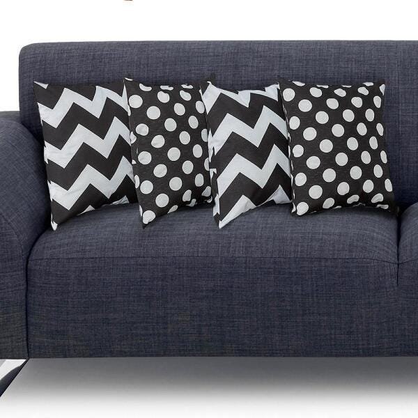 Kit Almofada Casa Borda Missoni 04 Peças Preto - 1