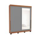 Ver imagem 2 de Guarda-roupa Casal Madrid 2 Portas 2 Gavetas com Espelho Cinza/freijó - Politorno
