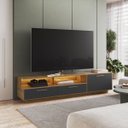 Ver imagem 1 de Rack para Tv até 75'' Sala de Estar com Iluminação Led Grafite Rl2000