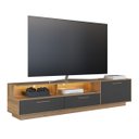 Ver imagem 2 de Rack para Tv até 75'' Sala de Estar com Iluminação Led Grafite Rl2000