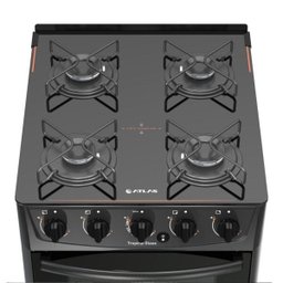 Fogão Piso Atlas Tropical Glass 4Q Mesa Vidro Preto Bivolt - 4