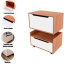 Ver imagem 2 de Kit Balcão e Gabinete de Banheiro 1 Porta 1 Gaveta e Rodízios Amêndoa/Branco