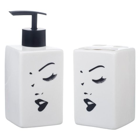 Kit Banheiro Lavabo Conjunto P/ Sabonete Líquido / Marlyn Amigold