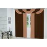 Cortina Bela Casa Dona 200x170cm Tabaco com Bege - 1