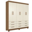 Ver imagem 1 de Guarda-roupa Casal Colombo 6 Portas 9 Gavetas Jatoba/areia - Santos Andirá