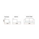 Ver imagem 3 de Sofá-Cama 3 Lugares Casal Premium Diva 1.85M (L)