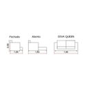 Ver imagem 3 de Sofá-Cama 3 Lugares Casal Premium Diva 1.65M (L)