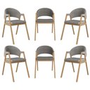 Ver imagem 1 de Kit 6 Cadeiras para Mesa de Jantar Moderna Linho - Balaqui Cor:grafite