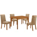 Ver imagem 2 de Mesa de Jantar Liz 120cm Tampo MDF Laminado Canto Copo com 4 Cadeiras Yasmin