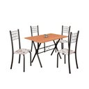 Ver imagem 2 de Conjunto de Mesa Tubular 62 100x60cm Tampo em MDF Cinamomo com 4 Cadeiras Dany Preto/Arabesco