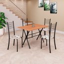 Ver imagem 1 de Conjunto de Mesa Tubular 62 100x60cm Tampo em MDF Cinamomo com 4 Cadeiras Dany Preto/Arabesco