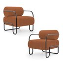 Ver imagem 1 de Kit 02 Poltronas Decorativas Orgânica Living Miska Bouclê Terracota - Desk Design