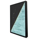 Ver imagem 2 de Quadro Decorativo Caixa Geométrico Mármore Preto e Azul Tacolado Moldura Caixa 3cm Madeira com Vidro