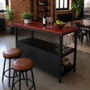 Ver imagem 2 de Bancada Ilha para Cozinha Design Industrial 1,60X60MT Tampo Vermelho Pés Preto