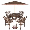 Ver imagem 1 de Conjunto de Mesa para Jardim com 4 Cadeiras Modelo Malbec - Marrom