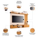 Ver imagem 7 de Painel para Tv Suspenso 55 Pol 160cm Aster H01 Cinamomo/off - Mpozenato
