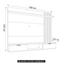 Ver imagem 3 de Painel para Tv Suspenso 55 Pol 160cm Aster H01 Cinamomo/off - Mpozenato