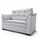 Ver imagem 3 de Sofá 2 Lugares 140 Cm Namoradeira Sala Confortável Requinte Recepção Linho:linho Cinza