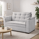 Ver imagem 1 de Sofá 2 Lugares 140 Cm Namoradeira Sala Confortável Requinte Recepção Linho:linho Cinza