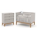Ver imagem 1 de Jogo de Quarto Infantil Unique com Cômoda 3 Gavetas e Berço Cinza/eco Wood - Matic Móveis