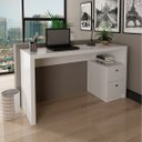 Ver imagem 5 de Mesa para Escritório Escrivaninha 2 Gavetas Branco