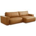 Ver imagem 7 de Sofá Retrátil Reclinável para Sala 4 Lugares 230cm Angel L06 Couro Caramelo - Lyam Decor