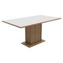 Ver imagem 1 de Mesa Madesa Retangular Tampo de Madeira 5275 Rustic/Branco Cor:Rustic/Branco