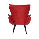 Ver imagem 5 de Kit 2 Poltronas Decorativas Emília Aba Pés Palito Suede - Ds Móveis - Vermelho Suede