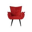 Ver imagem 3 de Kit 2 Poltronas Decorativas Emília Aba Pés Palito Suede - Ds Móveis - Vermelho Suede