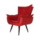 Ver imagem 4 de Kit 2 Poltronas Decorativas Emília Aba Pés Palito Suede - Ds Móveis - Vermelho Suede