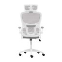 Ver imagem 4 de Cadeira Escritório Ergonômica Cinza com Suporte Lombar Estofado e Apoio de Cabeça Cinza