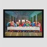 Quadro Leonardo Da Vinci A Última Ceia Vinil Moldura Preta 63X42Cm - 1