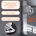 Ver imagem 4 de Porta Toalha Banho Ajustável Toalheiro Suporte Parede Banheiro C/ 5 Ganchos