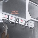 Ver imagem 5 de Porta Toalha Banho Ajustável Toalheiro Suporte Parede Banheiro C/ 5 Ganchos