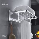 Ver imagem 2 de Porta Toalha Banho Ajustável Toalheiro Suporte Parede Banheiro C/ 5 Ganchos