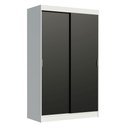 Ver imagem 2 de Guarda-Roupa Solteiro Madesa Tokio 2 Portas de Correr 2 Gavetas Branco/Preto Cor:Branco/Preto
