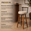Ver imagem 2 de Kit 2 Banquetas Alta 80cm Giratória c/ Encosto 4 Pés Ilha Gourmet Balcão Bancada Corino Off White