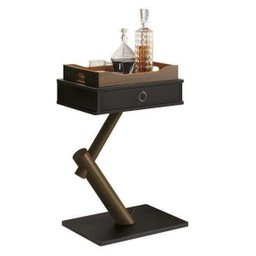 Mesa Bar Aparador com Bandeja Drink Preto - EDN Móveis - 1