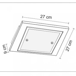 Plafon Quadrado para 1 Lâmpada 27cm Mona Lisa MadeLustre - 3