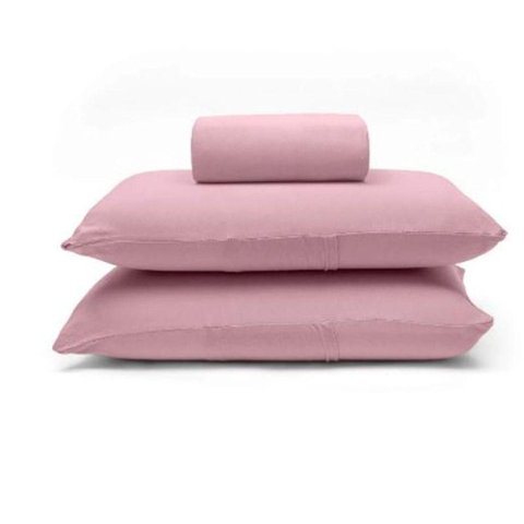Jogo de Cama Basic King 3 Peças 100% Algodão Malha Penteada Rosa Blush